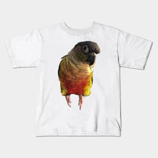 Green Cheek Conure Parrot Bird design, Love for birds Kids T-Shirt